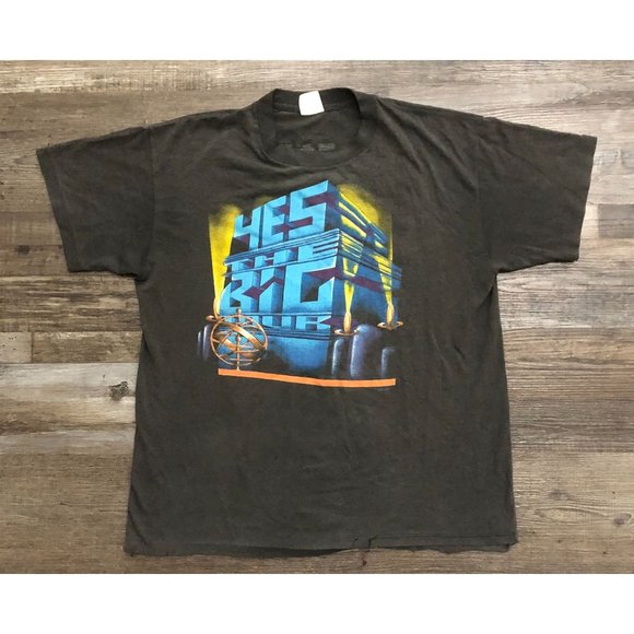 Vtg 1987 Yes Adult XL Generator Tour Rock T Shirt Double Sided - Picture 1 of 12